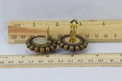 Murano/Millefiori Glass Inset Brass Clip-on Earrings, 21gr