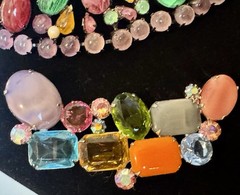 RARE JULIANA DELIZZA & ELSTER BOOK Bib Bracelet PIECE Rhinestone Parure Set Read