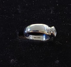 Vtg Rare Oval Diamond Simulant CZ Solitaire Ring sz 7 925 Sterling 4g Exc Cond!