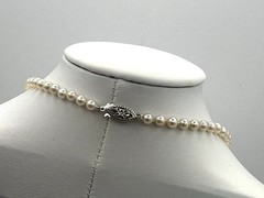 Vtg 18-1/4” Japanese Graduated Cultured Akoya Pearl Necklace 7.2-3.7mm 10k Clasp