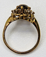 Vintage Uncas Mfg Co 14Kt HGE Electroplated Ladies Tiger Eye Size 6 Ring