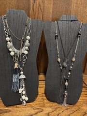5 Vintage To Now Glass Metal Rhinestone Plastic Necklaces Long Bling Beautiful