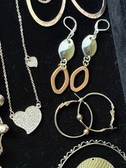 VTG Modern Mix Jewelry Lot Natural Stones Gold Tone Rhinestones All Wearable