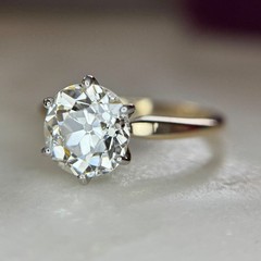 Antique Natural GIA 2.48 K VS2 Antique Old Mine Cut Diamond Engagement Ring