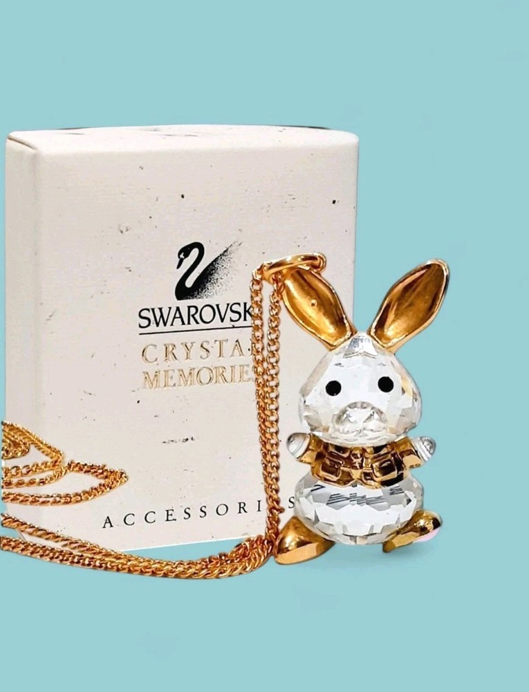 Vintage Swarovski Crystal Memories Bunny Rabbit Pendant/Necklace SEE DESCRIPTION