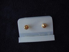 VINTAGE SAMUEL HUANG DESIGNER CLOISONNE RETRO MOD PURPLE & RED STUD EARRINGS