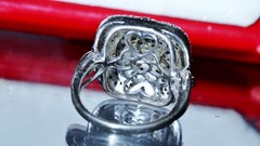 925 silver 7.40gr ring 0.65ct natural white & lab-grown black diamond sz 8.25