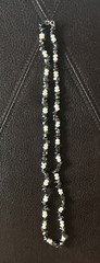 JTV Designer Hematite White Pearl Beaded 26” Necklace