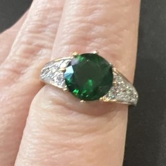 Thailand Ring Size 8.5 Green Stone