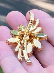 VTG Eisenberg Ice Clear Rhinestone Floral Spray Brooch And Earrings Set WOW!!!!