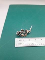 925 TEKA Theodore Klotz Double Rose Brooch Pin.