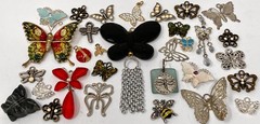 Lot Vintage & Modern Insects Butterfly Charms Pendants Findings Costume Jewelry