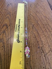 Vtg VCLM Victorian multi Stone Necklace Set W Earrings Gold Tone Quality Pink