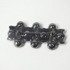 Bar Brooch Pin Vintage Gunmetal Gray Marcasite Rhinestone Mourning?