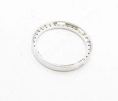 925 Sterling Silver Shiny White Topaz Open Circle Slide Pendant PT6341