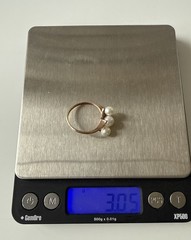 Vtg.10K Solid Yellow Gold ring High Luster 5.2mm to 6.1mm Pearls Ring ,Sz:9.5