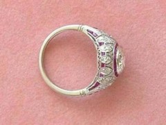 3Ct Art Deco Style Round Cut Lab Created Diamond Wedding 14K White Gold FN Ring