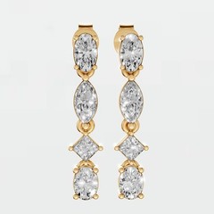 1.31 CTW Multi Shape Lab Grown Diamond Dangle Drop Earrings