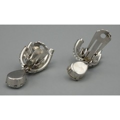 Vintage Fischland Schmuck Earrings Clear Rhinestones Channel Set Dangle