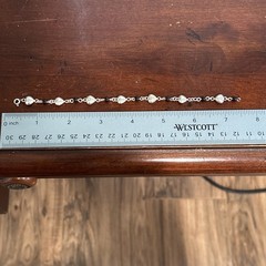 Vintage Sterling Silver Puffed Heart And Black Onyx Bead Link Bracelet