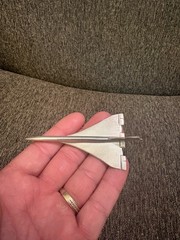 Large 3.75” Modernist Concord Jet Plane British Airways Sterling Silver Brooch