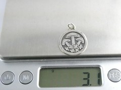 Mexican Sterling Silver Triple Mushroom Flower Pendant 925 3.1g 19mm Diameter