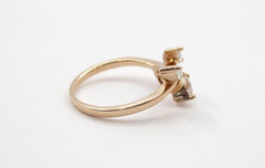 0.48CTW Marquise Shape Diamond Leaf Design Ring 14 Karat Rose Gold Size 6.5