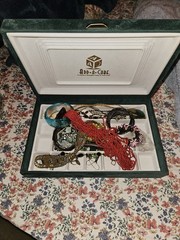 Vintage “Add A Cube” Jewelry box with jewelry lot See Pics