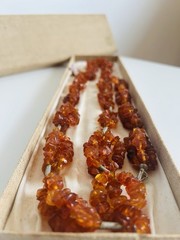 1980 amber set 3.9 oz box tag Daile Klaipeda huge necklace and bracelet