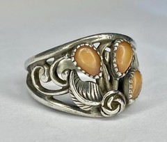 VTG 925 Sterling Silver Spiny Oyster Wheeler Manufacturing Company Ring Sz 10