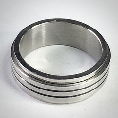Silver Tone Stainless Steel Spinner Band Ring Sz 9.25
