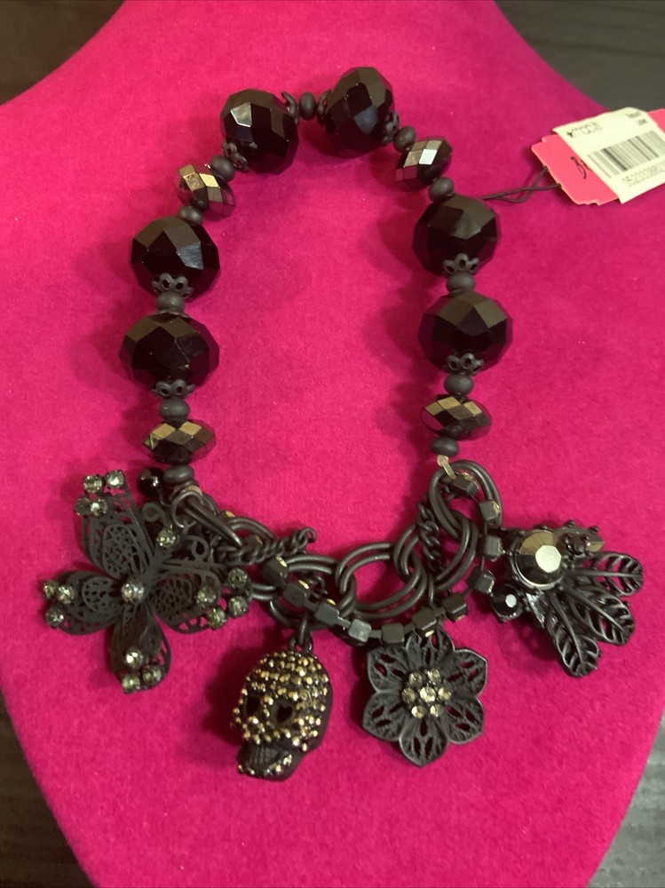 Betsey Johnson Black Out Beaded Stretchable Bracelet Extremely Rare – 3