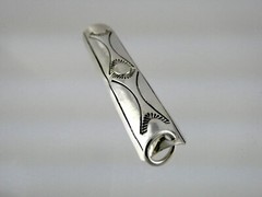 NA Navajo Benjamin Piaso Sterling Silver Pressed Design Pendant 925 2.6g 1.75 In