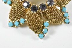 Hobe 1965 Gold Toned Mesh Brooch