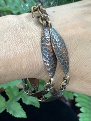 Vintage Maya Mexico Men Or Women’s Hammered Copper Bracelet 8.5”large Wrist 30 g