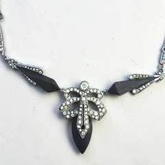 Antique Paste And Sterling Silver With Sparkling Paste Art Deco