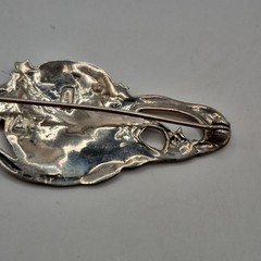 Modern Lady & Stars Art Nouveau Inspired Woman Profile Sterling Silver Brooch
