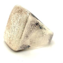 Vintage Sterling Signed 925 Splendori Italy Dome Wide Square Signet Ring size 9