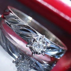 10k white gold engagement ring 0.06ct HSI1 diamond solitaire sz 5 handmade 1.4gr