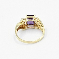3Ct Emerald Cut Lab Created Sapphire Diamond Engagement 14K Yellow Gold FN Ring