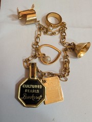 Vintage Brookcraft Charm Bracelet w/Cultured Pearls