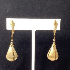 Teardrop Bolero Style Earrings VTG Clip On Dangle Drop 2.25″