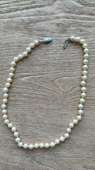 Vintage 15 inch Genuine Knotted Pearl Necklace Choker Goldwaters Dept Store