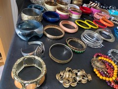 huge lot 100+ bracelets jewelry estate mixed brand bracelet collection