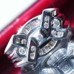 14k white gold ring 0.60ct natural diamond size 10.25 handmade vintage 8.0g Gab4