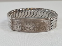VTG Speidel Locket Bracelet Engraved Vintage ID Marked 10K GF War Bracelet ?