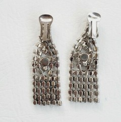 Vintage Art Deco Crystals Rhinestones Cascade Drop Clip Earrings