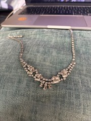 Vintage Costume Jewelry Women’s Necklace Clear Stones