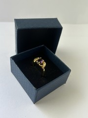 Vintage Purple Cubic Zirconia Ring Gold Plated Womens Size 10