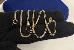 Gold filled fob Cuban Curb Watch Chain Gf 13.5” victorian Art Deco 2mm 3.8g Vtg
